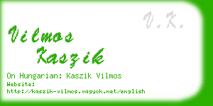 vilmos kaszik business card